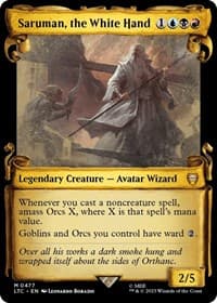 Saruman, the White Hand (Showcase Scrolls) - Commander: The Lord of the Rings: Tales of Middle-earth - Magic: The Gathering card