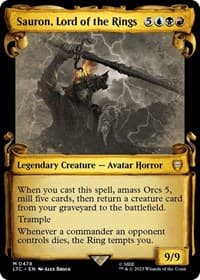 Sauron, Lord of the Rings (Showcase Scrolls) - Commander: The Lord of the Rings: Tales of Middle-earth - Magic: The Gathering card
