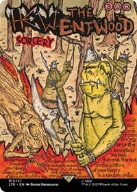 Hew the Entwood (Borderless Poster) - Universes Beyond: The Lord of the Rings: Tales of Middle-earth - Magic: The Gathering card
