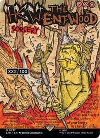 Hew the Entwood (Borderless Poster) (Serial Numbered) - Universes Beyond: The Lord of the Rings: Tales of Middle-earth - Magic: The Gathering card