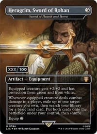 Herugrim, Sword of Rohan - Sword of Hearth and Home (Borderless) (Serial Numbered) - Commander: The Lord of the Rings: Tales of Middle-earth - Magic: The Gathering card