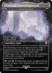 Glittering Caves of Aglarond - Gemstone Caverns (Borderless) (Serial Numbered) - Commander: The Lord of the Rings: Tales of Middle-earth - Magic: The Gathering card