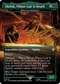 Shelob, Whose Lair Is Death - Ishkanah, Grafwidow (Borderless) - Commander: The Lord of the Rings: Tales of Middle-earth - Magic: The Gathering card