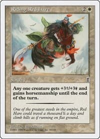 Riding Red Hare - Portal Three Kingdoms - Magic: The Gathering card
