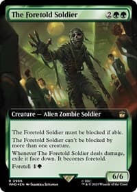 The Foretold Soldier (Extended Art) (Surge Foil) - Universes Beyond: Doctor Who - Magic: The Gathering card