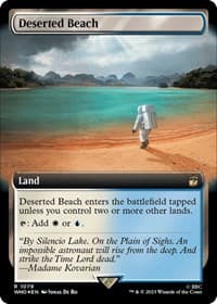 Deserted Beach (Extended Art) (Surge Foil) - Universes Beyond: Doctor Who - Magic: The Gathering card
