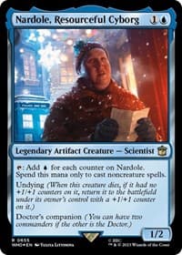 Nardole, Resourceful Cyborg (Surge Foil) - Universes Beyond: Doctor Who - Magic: The Gathering card