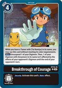 Breakthrough of Courage - Starter Deck 15: Dragon of Courage Pre-Release Cards - Digimon Card Game card