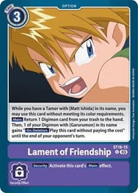 Lament of Friendship - Starter Deck 16: Wolf of Friendship - Digimon Card Game card