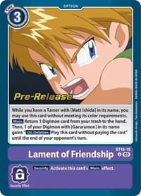 Lament of Friendship - Starter Deck 16: Wolf of Friendship Pre-Release Cards - Digimon Card Game card