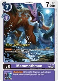 Mammothmon - Starter Deck 16: Wolf of Friendship Pre-Release Cards - Digimon Card Game card