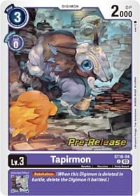 Tapirmon - Starter Deck 16: Wolf of Friendship Pre-Release Cards - Digimon Card Game card