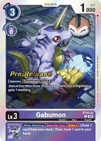 Gabumon - Starter Deck 16: Wolf of Friendship Pre-Release Cards - Digimon Card Game card