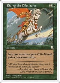 Riding the Dilu Horse - Portal Three Kingdoms - Magic: The Gathering card