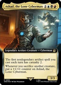 Ashad, the Lone Cyberman (Extended Art) (Surge Foil) - Universes Beyond: Doctor Who - Magic: The Gathering card