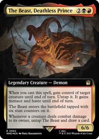 The Beast, Deathless Prince (Extended Art) (Surge Foil) - Universes Beyond: Doctor Who - Magic: The Gathering card