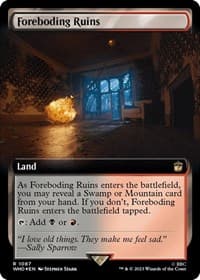 Foreboding Ruins (Extended Art) (Surge Foil) - Universes Beyond: Doctor Who - Magic: The Gathering card