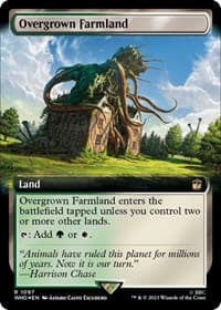 Overgrown Farmland (Extended Art) (Surge Foil) - Universes Beyond: Doctor Who - Magic: The Gathering card