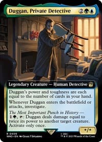 Duggan, Private Detective (Extended Art) - Universes Beyond: Doctor Who - Magic: The Gathering card