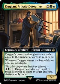 Duggan, Private Detective (Extended Art) (Surge Foil) - Universes Beyond: Doctor Who - Magic: The Gathering card