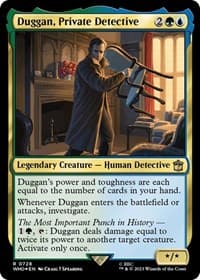 Duggan, Private Detective (Surge Foil) - Universes Beyond: Doctor Who - Magic: The Gathering card