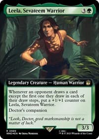 Leela, Sevateem Warrior (Extended Art) (Surge Foil) - Universes Beyond: Doctor Who - Magic: The Gathering card