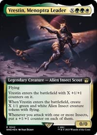 Vrestin, Menoptra Leader (Extended Art) (Surge Foil) - Universes Beyond: Doctor Who - Magic: The Gathering card