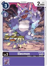 Elecmon - Starter Deck 16: Wolf of Friendship Pre-Release Cards - Digimon Card Game card