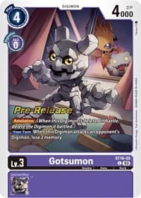 Gotsumon - Starter Deck 16: Wolf of Friendship Pre-Release Cards - Digimon Card Game card