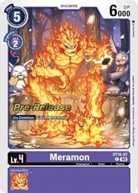 Meramon - Starter Deck 16: Wolf of Friendship Pre-Release Cards - Digimon Card Game card