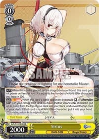 Sirius - Azur Lane - Weiss Schwarz card