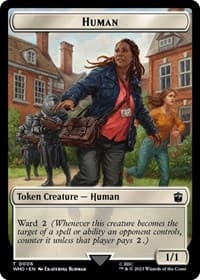 Human (0006) // Fish Double-Sided Token - Universes Beyond: Doctor Who - Magic: The Gathering card