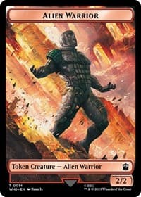 Alien Warrior // Food (0027) Double-Sided Token - Universes Beyond: Doctor Who - Magic: The Gathering card