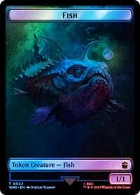 Fish // Cyberman Double-Sided Token (Surge Foil) - Universes Beyond: Doctor Who - Magic: The Gathering card