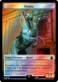 Horse // Clue (0053) Double-Sided Token (Surge Foil) - Universes Beyond: Doctor Who - Magic: The Gathering card