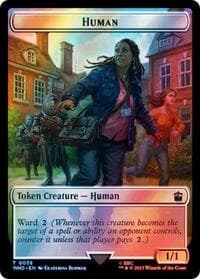 Human (0038) // Mutant Double-Sided Token (Surge Foil) - Universes Beyond: Doctor Who - Magic: The Gathering card