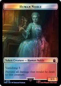 Human Noble // Treasure (0063) Double-Sided Token (Surge Foil) - Universes Beyond: Doctor Who - Magic: The Gathering card