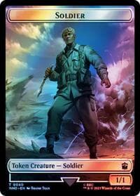 Soldier // Beast Double-Sided Token (Surge Foil) - Universes Beyond: Doctor Who - Magic: The Gathering card