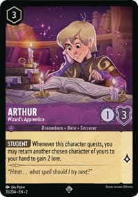 Arthur - Wizard's Apprentice - Rise of the Floodborn - Disney Lorcana card