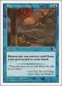 Sage's Knowledge - Portal Three Kingdoms - Magic: The Gathering card