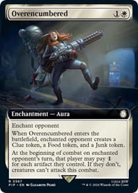 Overencumbered (Extended Art) - Universes Beyond: Fallout - Magic: The Gathering card