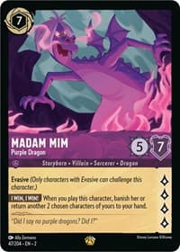 Madam Mim - Purple Dragon - Rise of the Floodborn - Disney Lorcana card