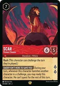 Scar - Vicious Cheater - Rise of the Floodborn - Disney Lorcana card