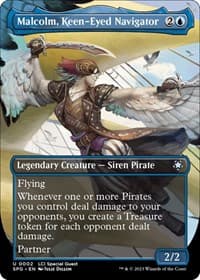 Malcolm, Keen-Eyed Navigator (Borderless) - Special Guests - Magic: The Gathering card