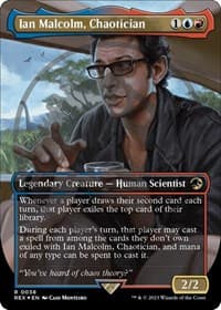 Ian Malcolm, Chaotician (Borderless) (Emblem) - Universes Beyond: Jurassic World Collection - Magic: The Gathering card