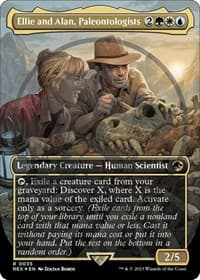 Ellie and Alan, Paleontologists (Borderless) (Emblem) - Universes Beyond: Jurassic World Collection - Magic: The Gathering card