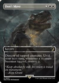 Don't Move (Borderless) (Emblem) - Universes Beyond: Jurassic World Collection - Magic: The Gathering card