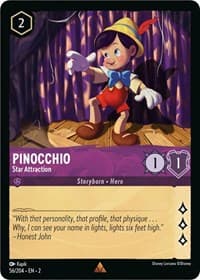 Pinocchio - Star Attraction - Rise of the Floodborn - Disney Lorcana card