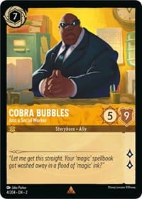 Cobra Bubbles - Just a Social Worker - Rise of the Floodborn - Disney Lorcana card