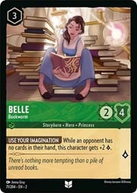 Belle - Bookworm - Rise of the Floodborn - Disney Lorcana card